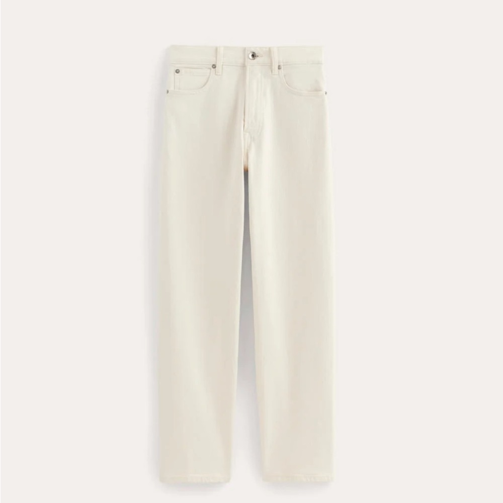 Everlane High-Rise Straight Jeans in Off-White